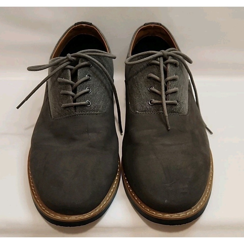 Men's Aldo Oxford Style Dress Shoes, Size 11, Grey, Suede, Lace-Up, Round Toe